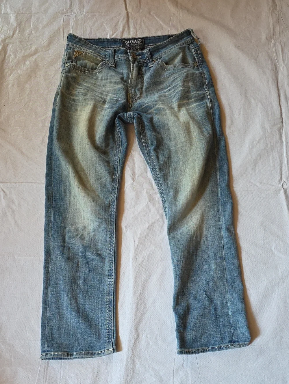 Salvage Supply Co. Men's Mayhem Straight Regular Fit Stretch Jeans 32 Short